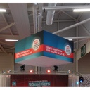 Enseigne suspendue 3000 x 3000 x ht 1500 m/m impression R°