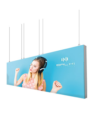 Enseigne suspendue lumineuse plate 125 m/m impression R°/V°