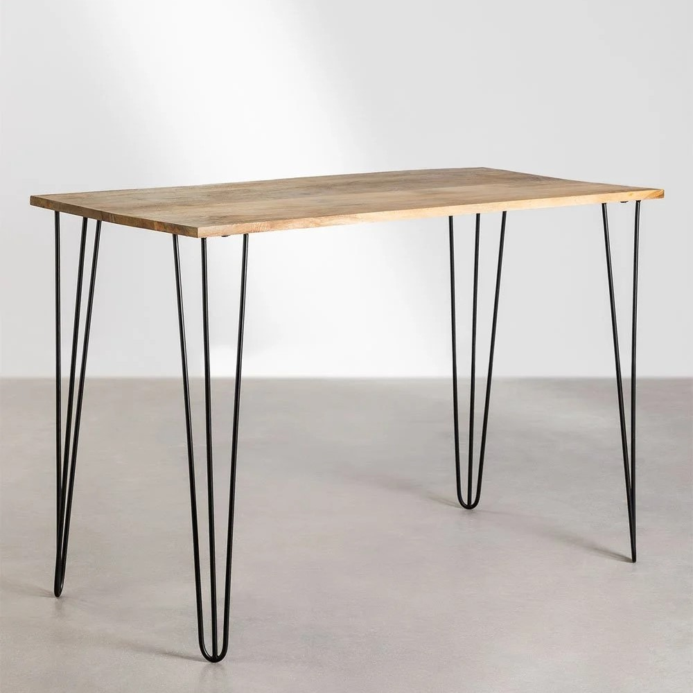 Table haute bois - pieds épingles Eco Bois